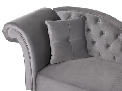  Left-Hand Chaise Lounge LATTES Velvet Grey