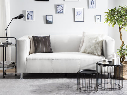  Sofa 3 Seater FLORO Faux Leather White