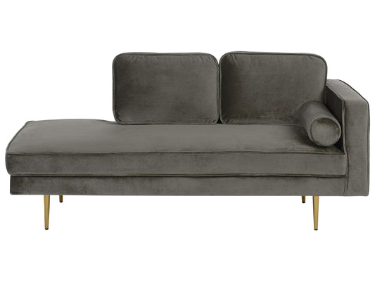  Right-Hand Chaise Lounge MIRAMAS Velvet Taupe