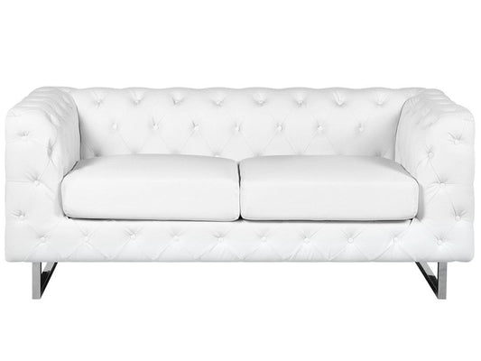  Sofa 2 Seater VISSLAND Faux Leather White