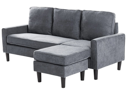  Sofa 3 Seater AVESTA Fabric Dark Grey With Ottoman