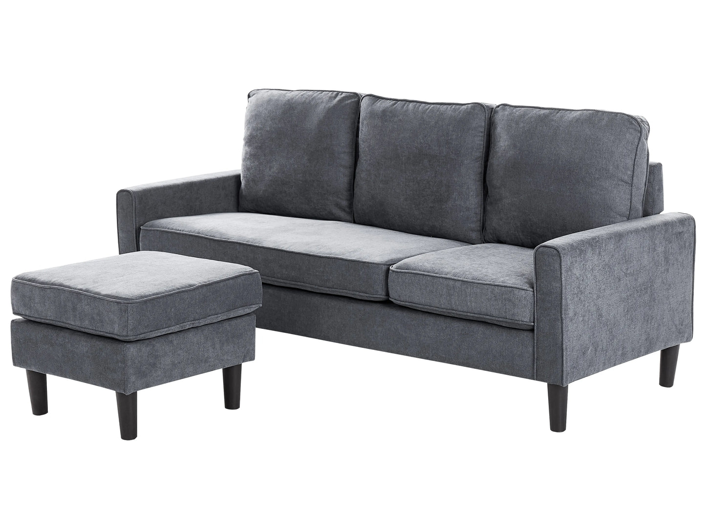  Sofa 3 Seater AVESTA Fabric Dark Grey With Ottoman