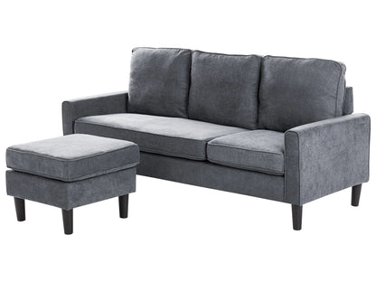  Sofa 3 Seater AVESTA Fabric Dark Grey With Ottoman