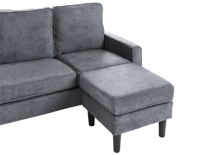  Sofa 3 Seater AVESTA Fabric Dark Grey With Ottoman
