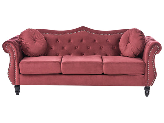  Sofa 3 Seater SKIEN Velvet Dark Red