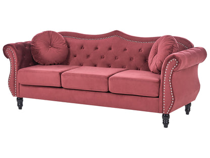  Sofa 3 Seater SKIEN Velvet Dark Red