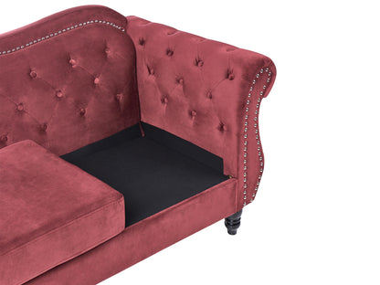  Sofa 3 Seater SKIEN Velvet Dark Red