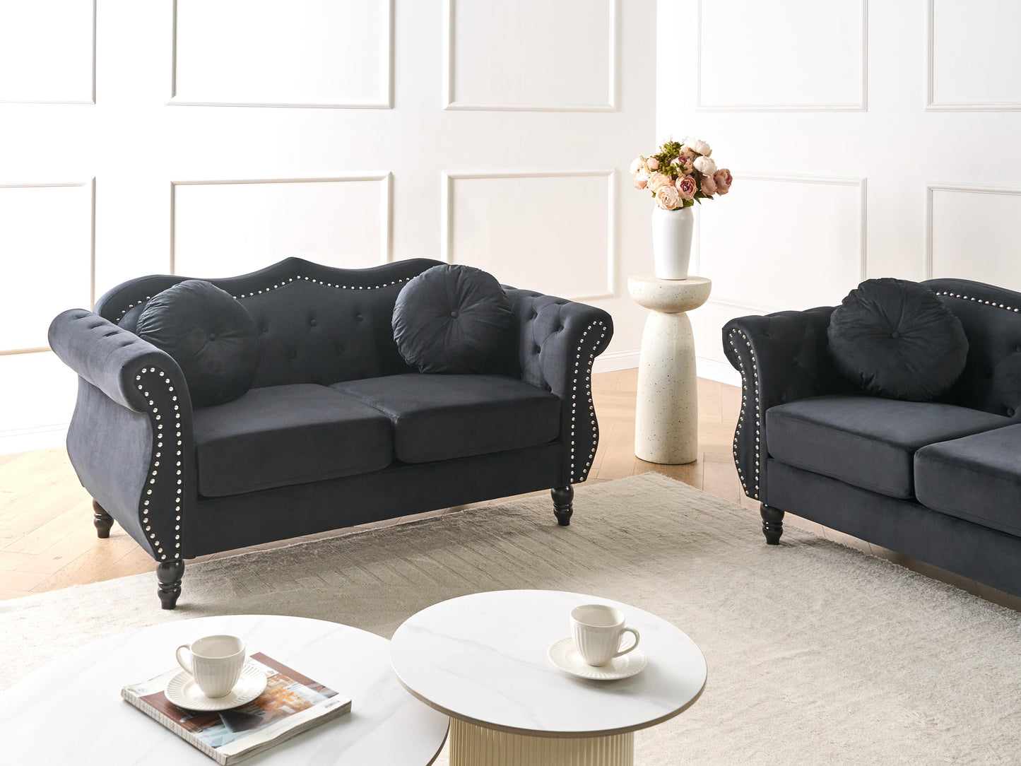  Sofa 2 Seater SKIEN Velvet Black