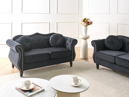  Sofa 2 Seater SKIEN Velvet Black