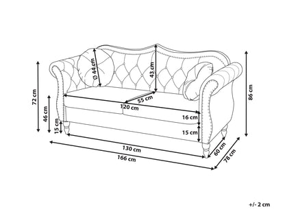  Sofa 2 Seater SKIEN Velvet Black