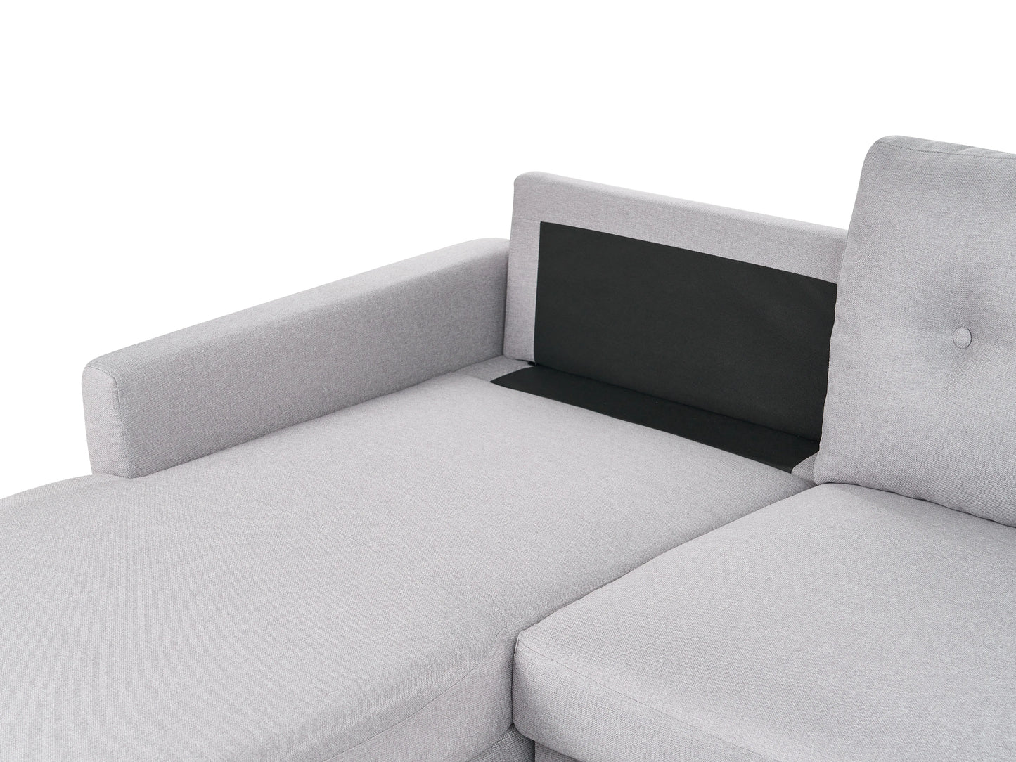  Corner Sofa Bed 4 Seater FLAKK Fabric Light Grey With Storage Right Hand