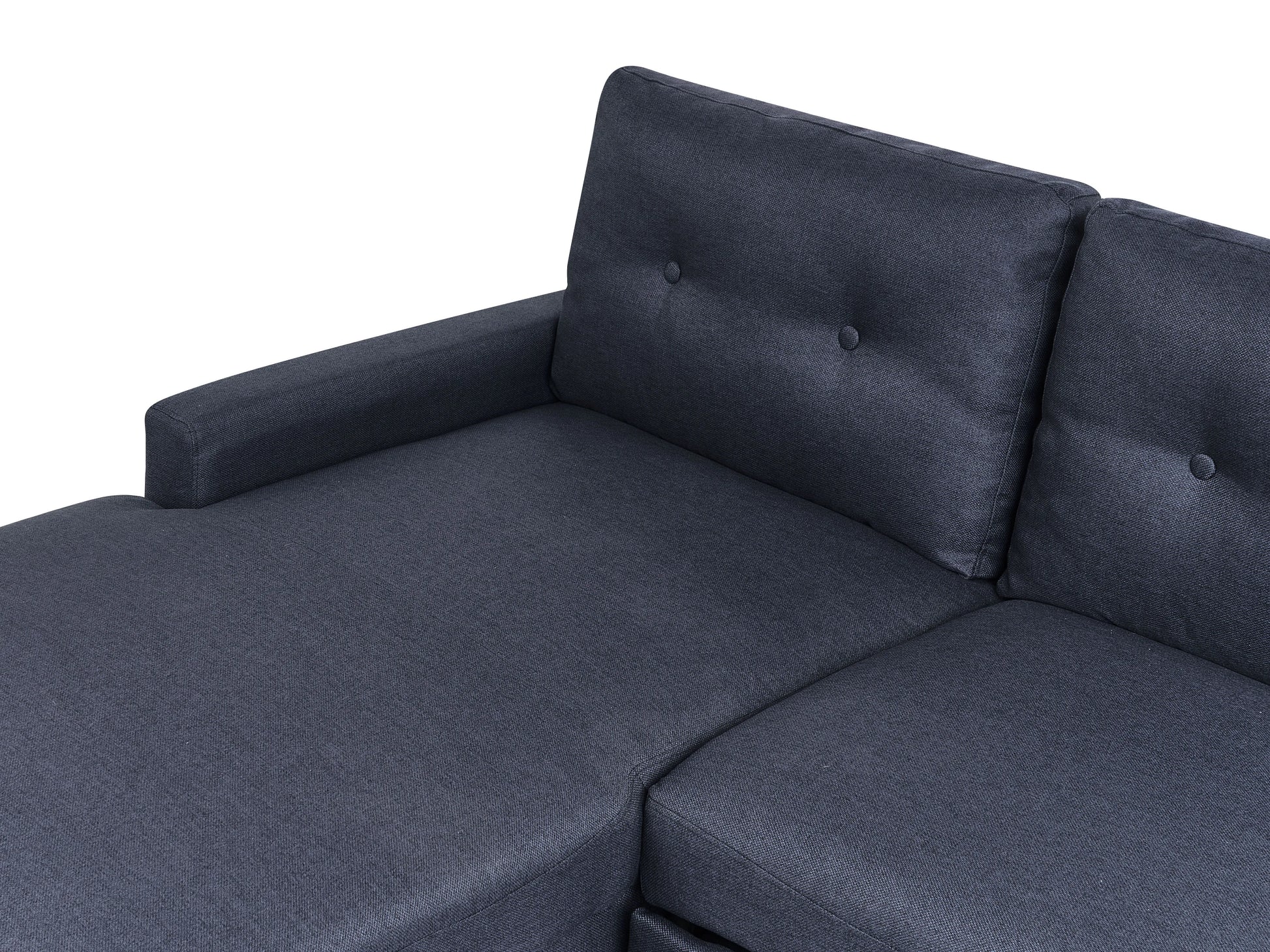  Corner Sofa Bed 4 Seater FLAKK Fabric Navy Blue With Storage Right Hand