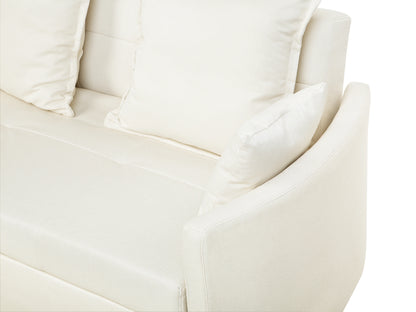  Sofa Bed 2 Seater HOVIN Fabric Light Beige
