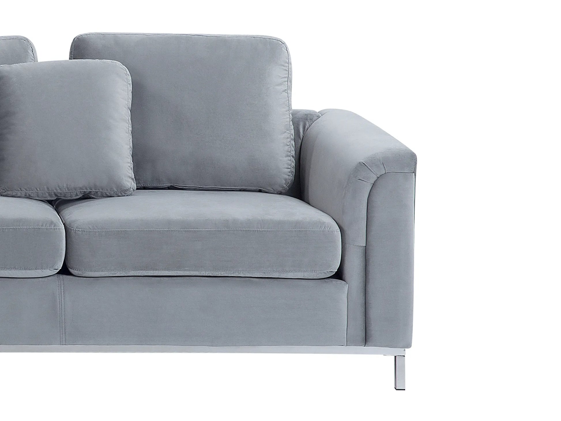  Corner Sofa 4 Seater OSLO Velvet Grey Left Hand