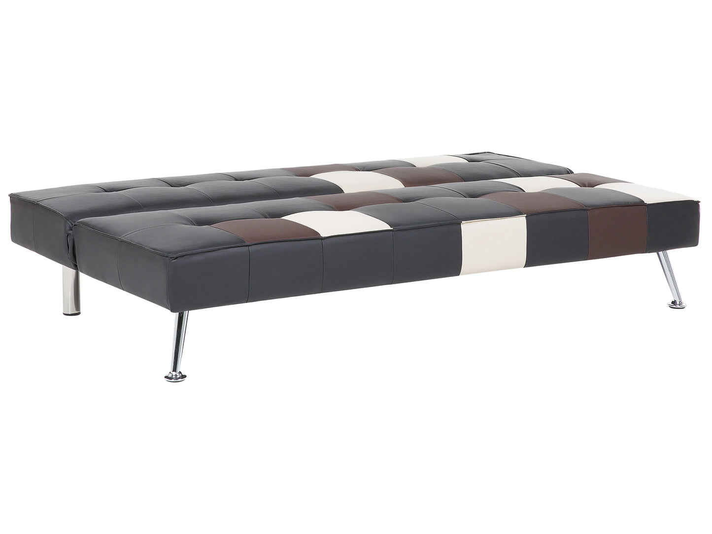  Sofa Bed 3 Seater OLSKER Faux Leather Black
