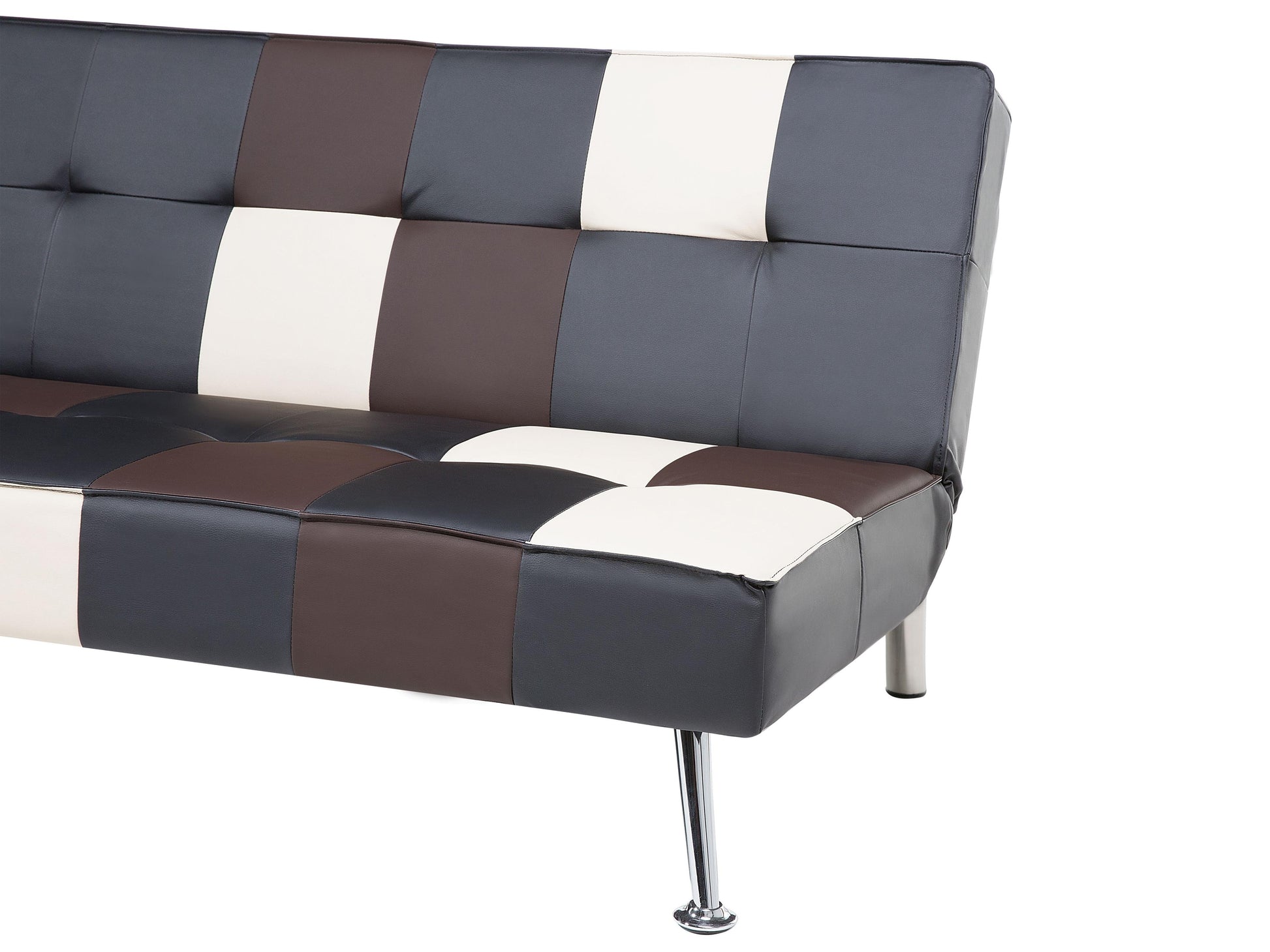  Sofa Bed 3 Seater OLSKER Faux Leather Black