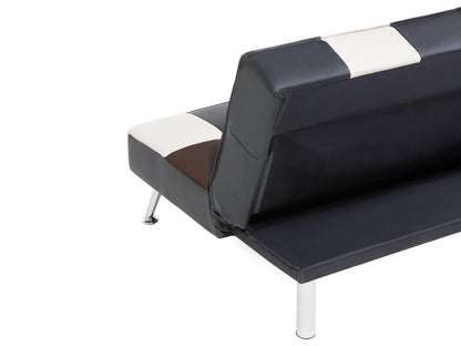  Sofa Bed 3 Seater OLSKER Faux Leather Black