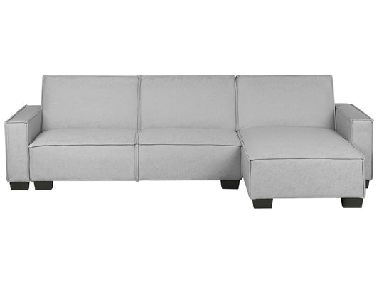  Corner Sofa Bed 3 Seater ROMEDAL Fabric Light Grey Left Hand