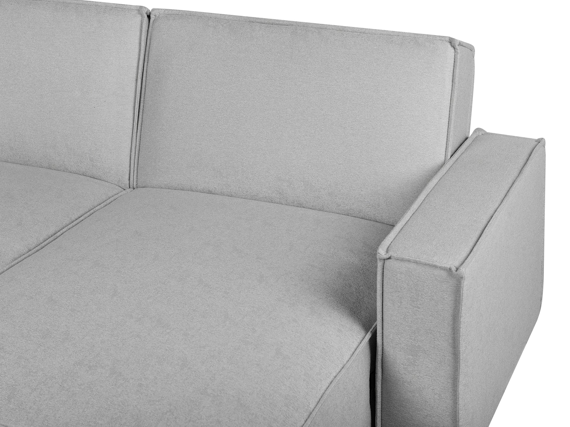  Corner Sofa Bed 3 Seater ROMEDAL Fabric Light Grey Left Hand