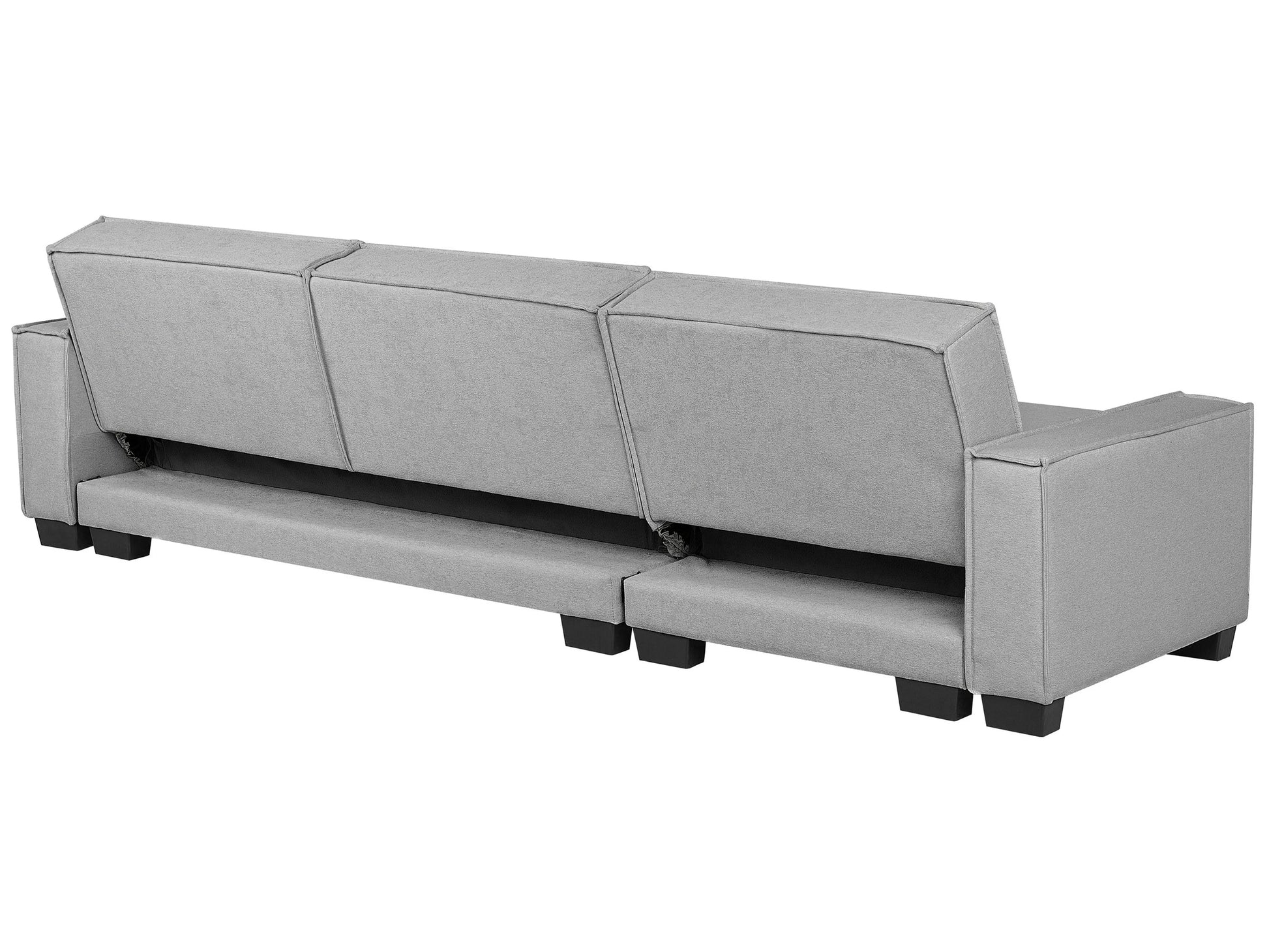  Corner Sofa Bed 3 Seater ROMEDAL Fabric Light Grey Right Hand
