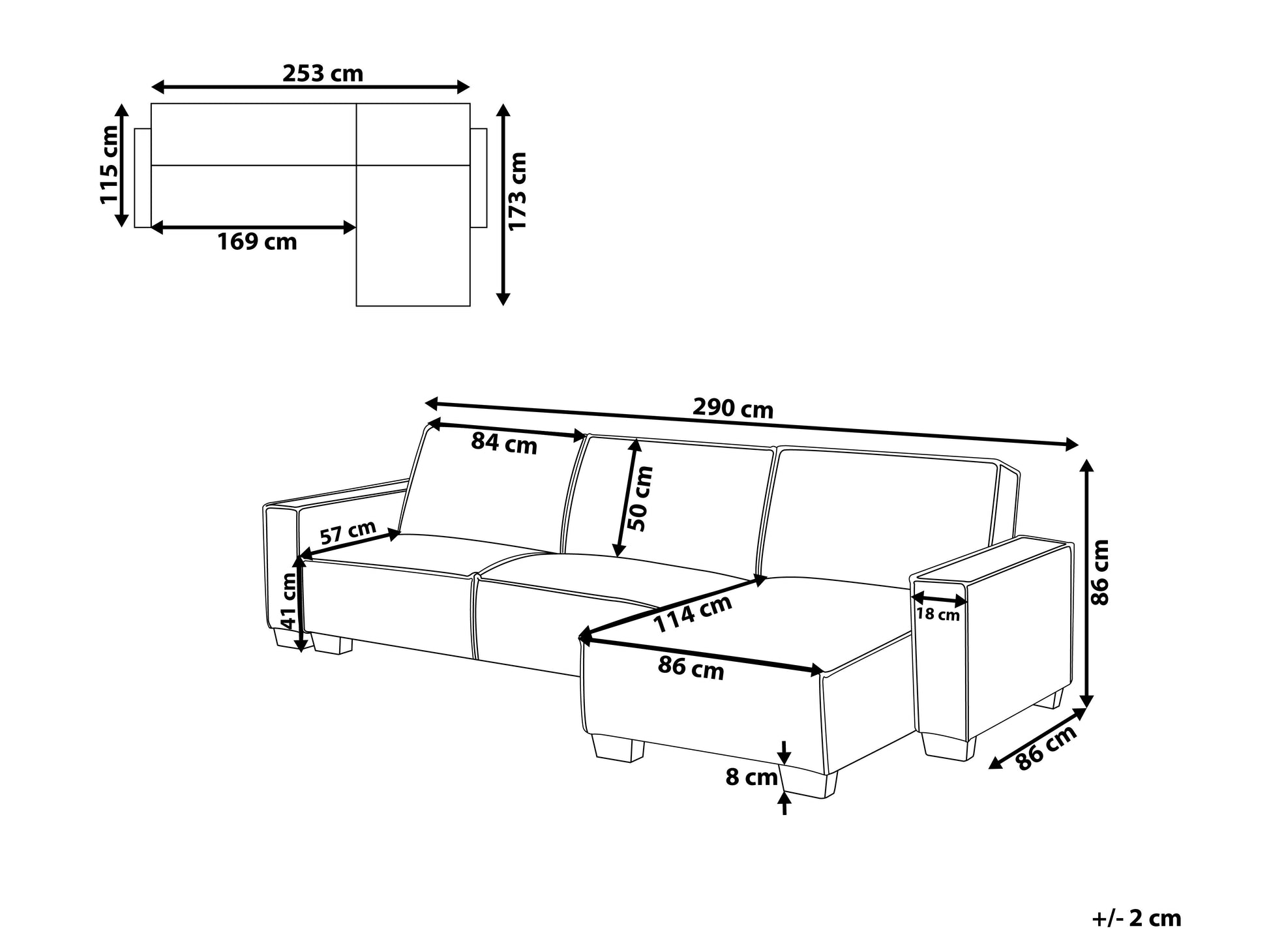  Corner Sofa Bed 3 Seater ROMEDAL Fabric Light Grey Left Hand