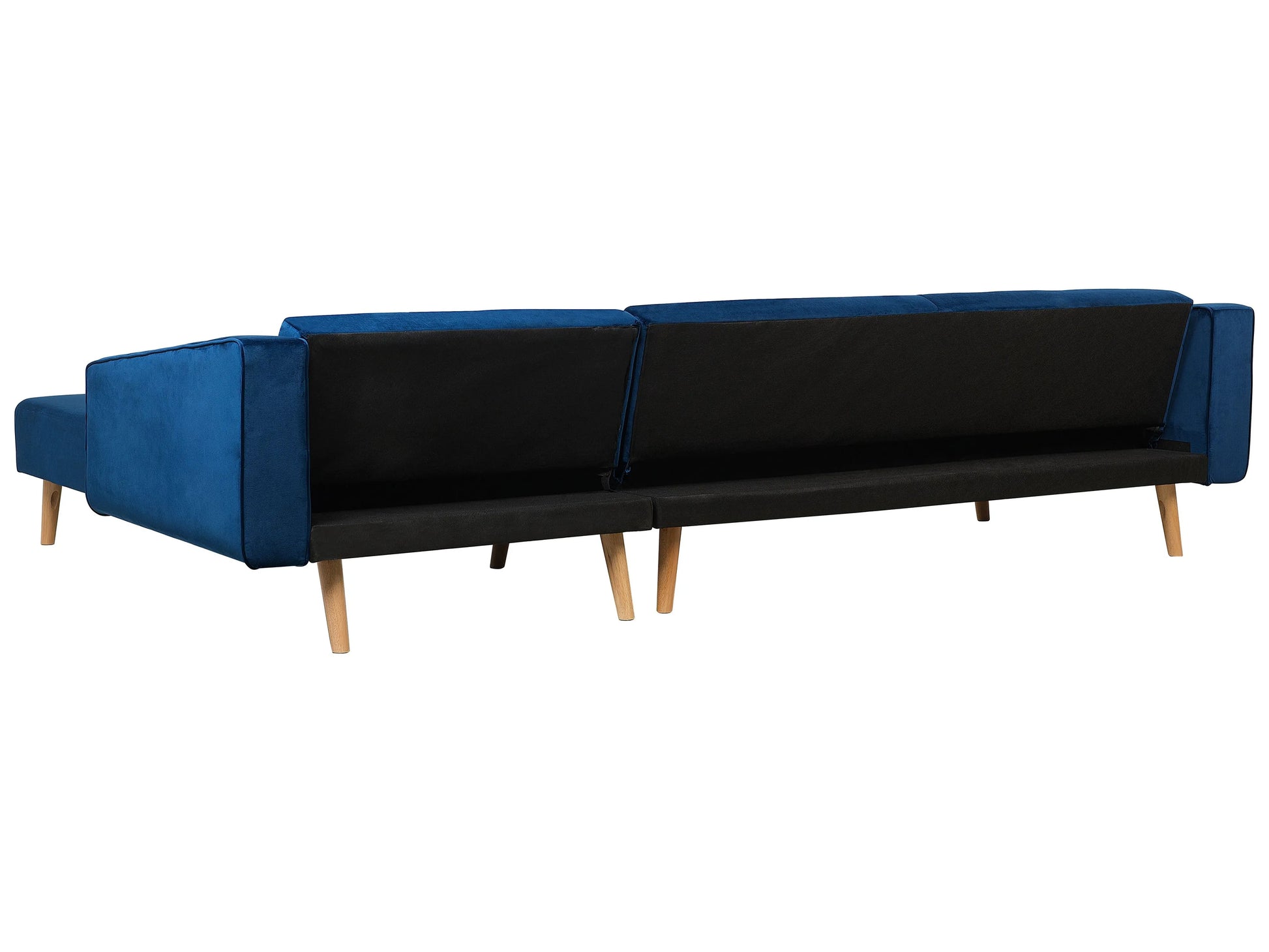 Corner Sofa Bed 4 Seater VADSO Velvet Navy Blue Left Hand