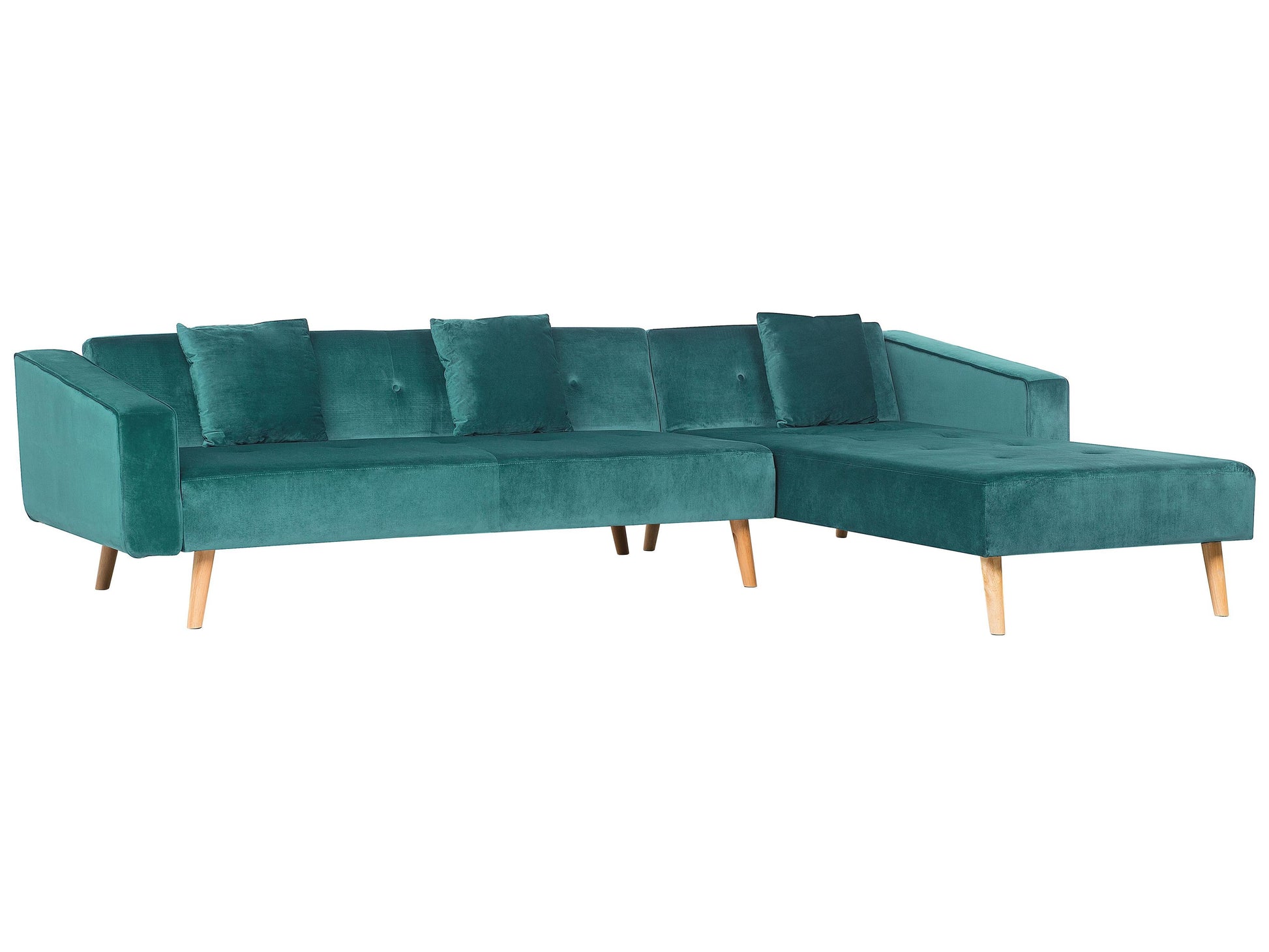  Corner Sofa Bed 4 Seater VADSO Velvet Emerald Green Left Hand