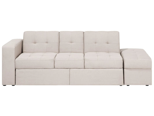  Sofa Bed 3 Seater FALSTER Fabric Beige With Storage