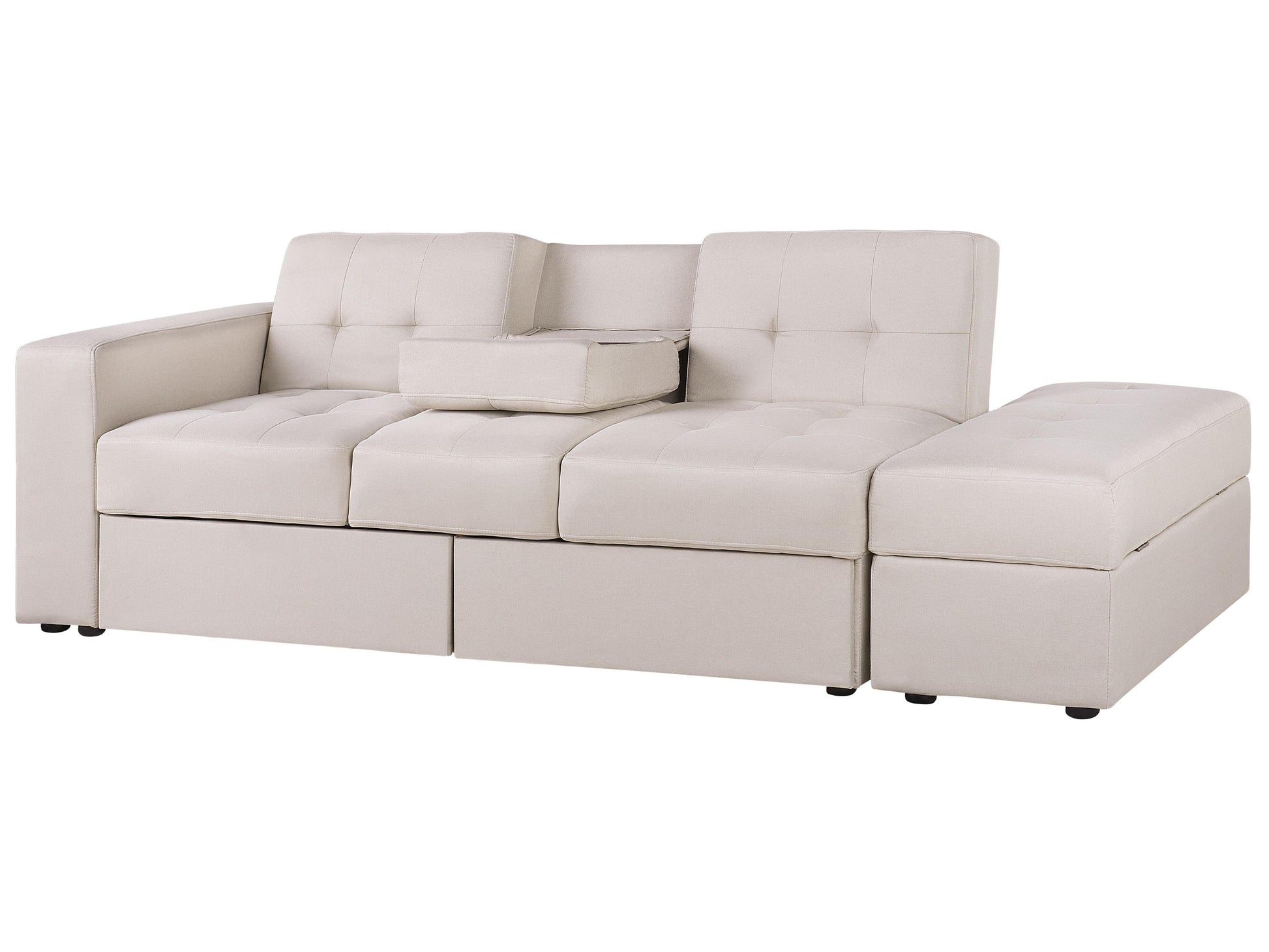  Sofa Bed 3 Seater FALSTER Fabric Beige With Storage