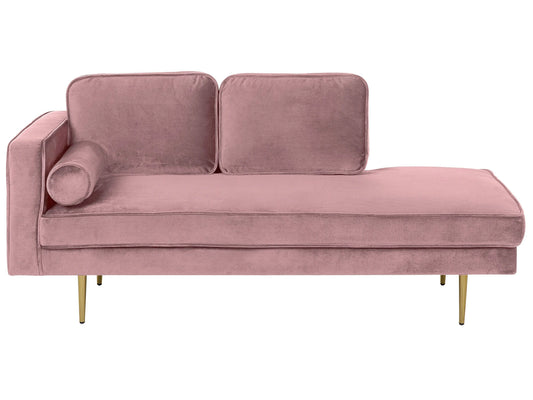  Left-Hand Chaise Lounge MIRAMAS Velvet Pink