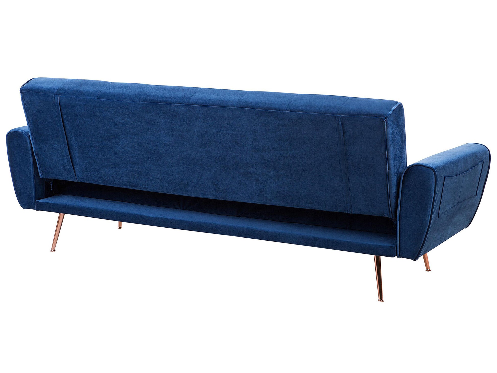  Sofa Bed 3 Seater SELNES Velvet Navy Blue