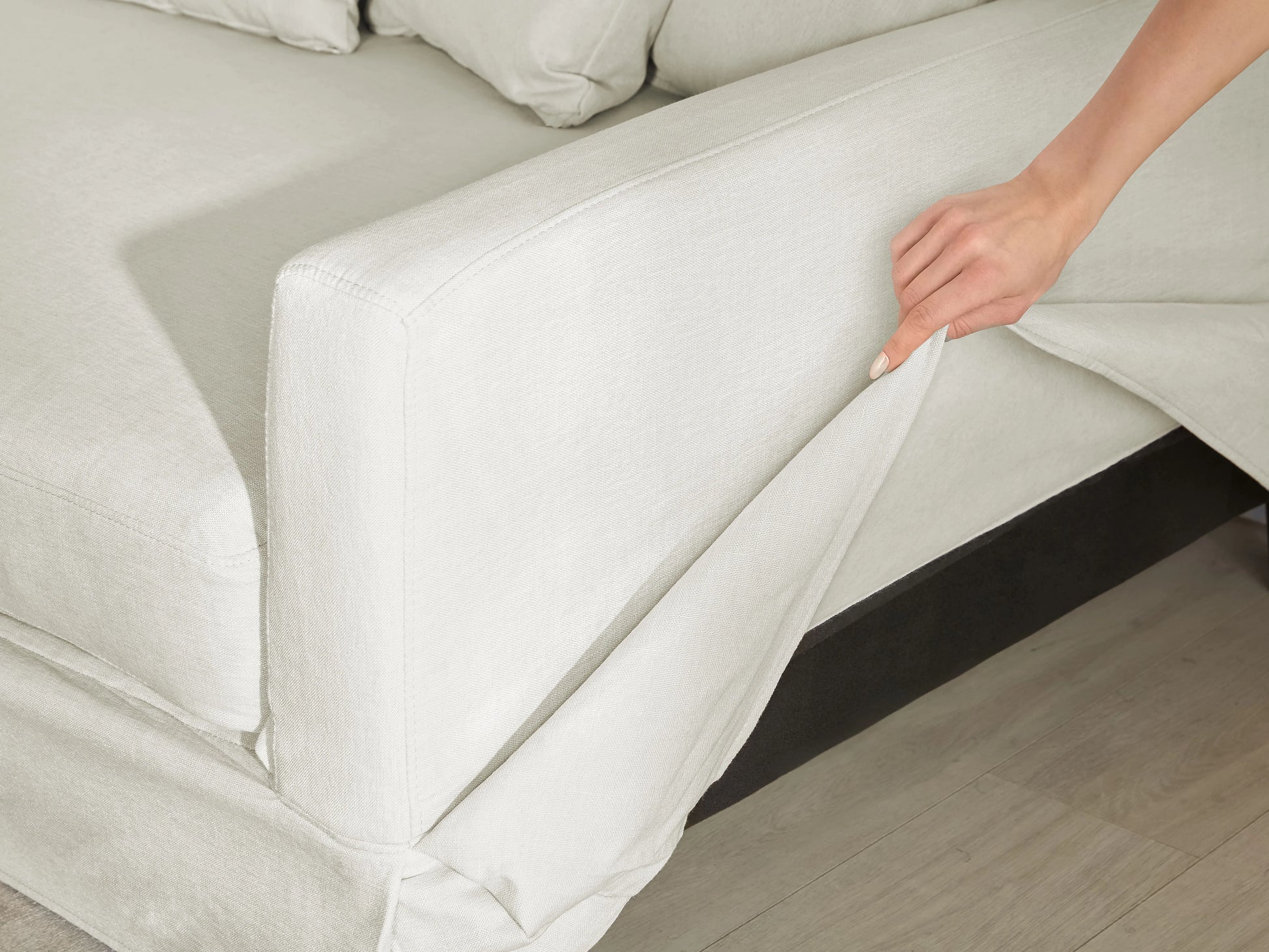  Sofa 3 Seater GILJA Fabric Light Grey