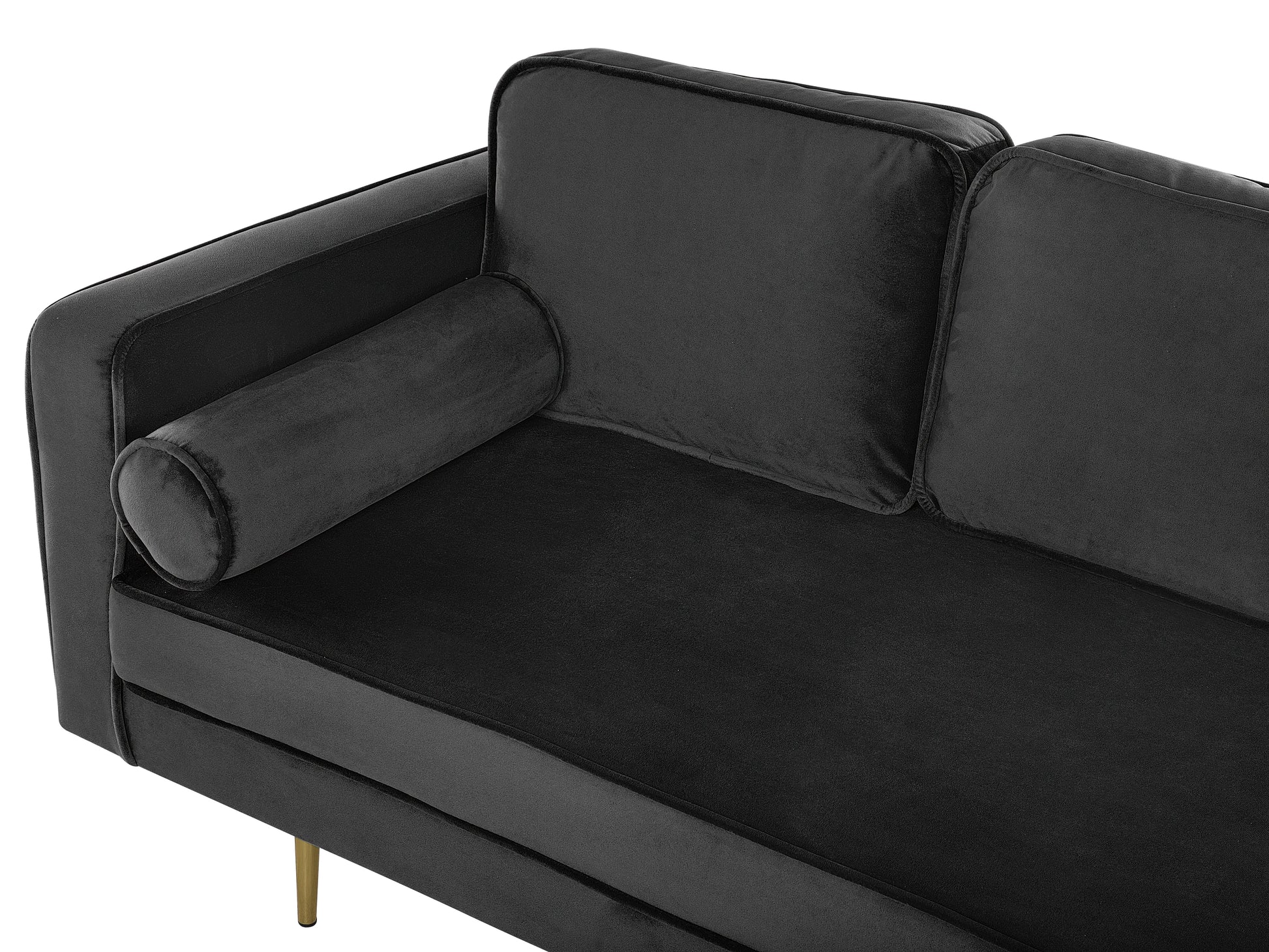  Left-Hand Chaise Lounge MIRAMAS Velvet Black