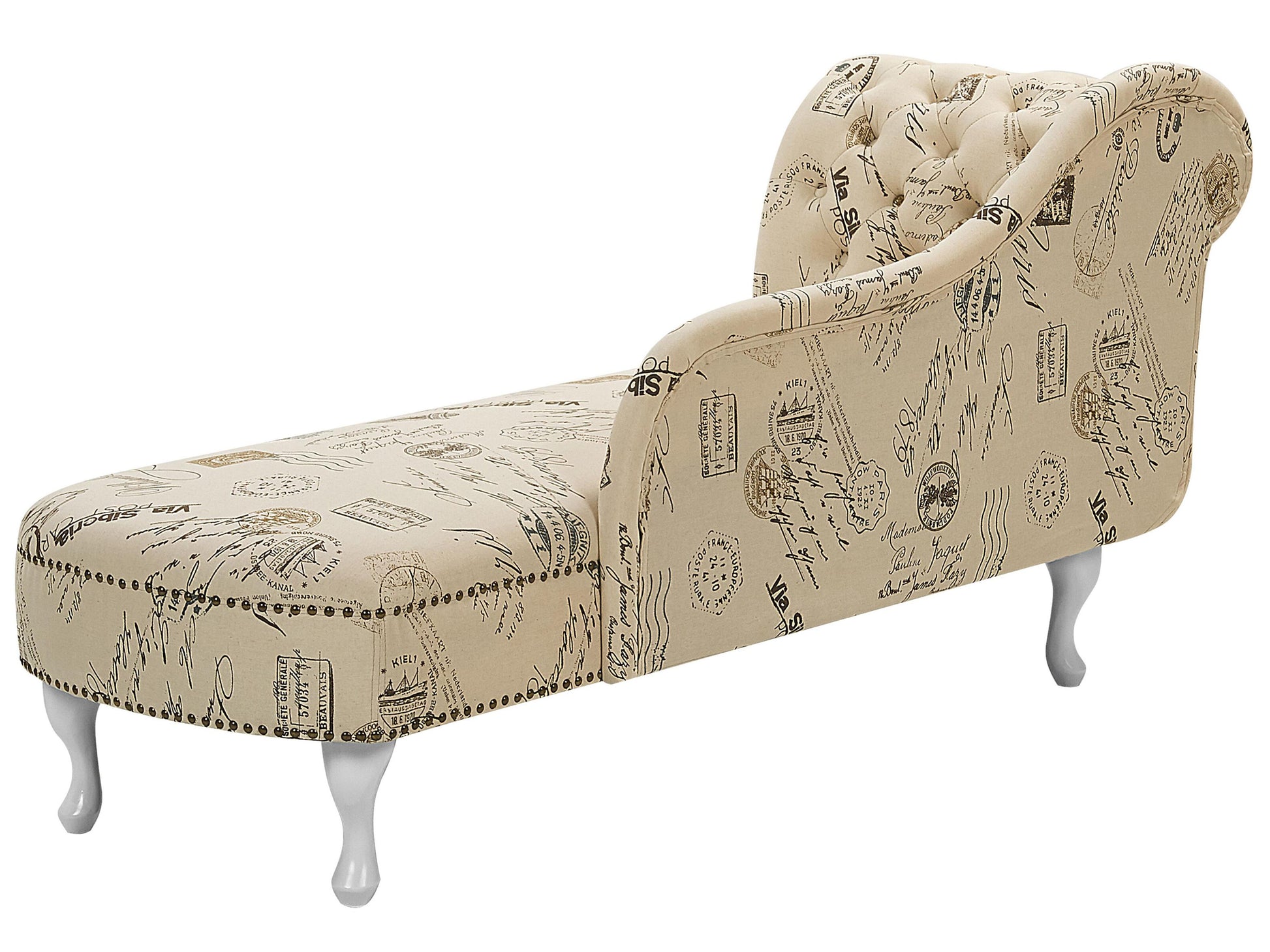  Left-Hand Chaise Lounge NIMES Fabric Beige