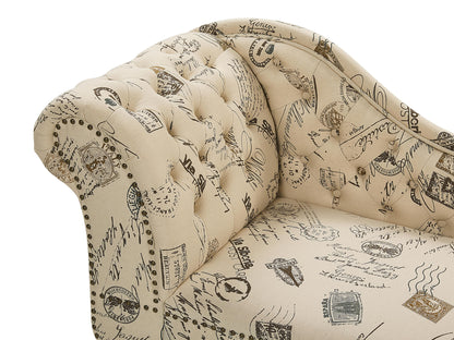  Left-Hand Chaise Lounge NIMES Fabric Beige