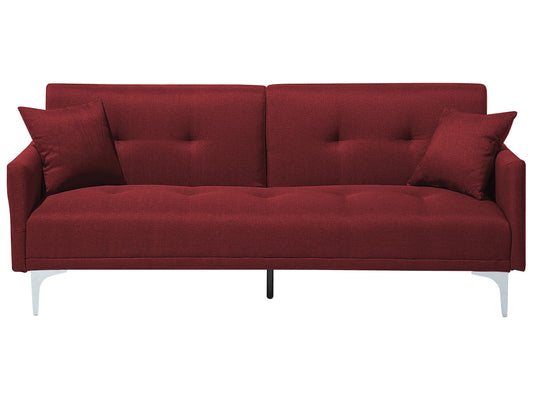  Sofa Bed 3 Seater LUCAN Fabric Dark Red