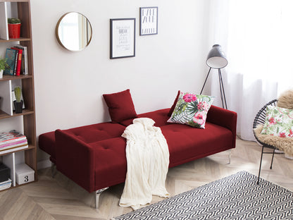  Sofa Bed 3 Seater LUCAN Fabric Dark Red