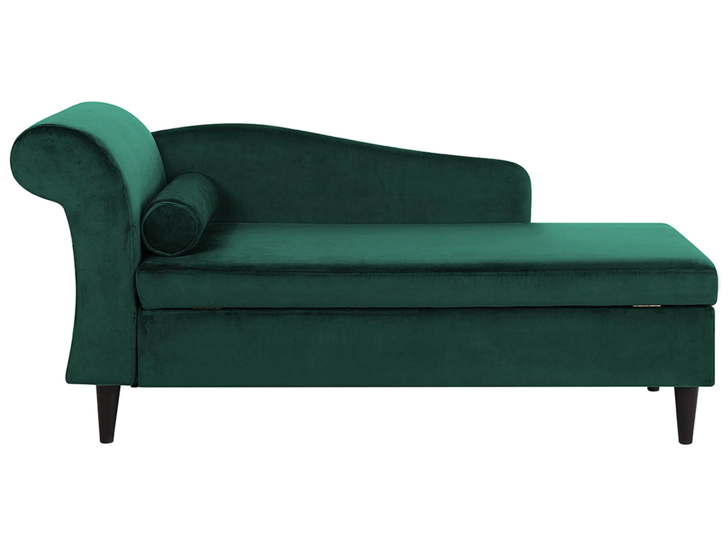  Left-Hand Chaise Lounge LUIRO Velvet Emerald Green With Storage