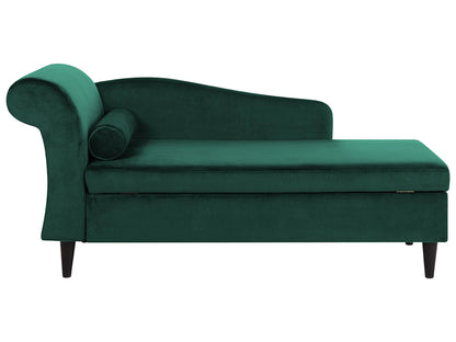  Left-Hand Chaise Lounge LUIRO Velvet Emerald Green With Storage