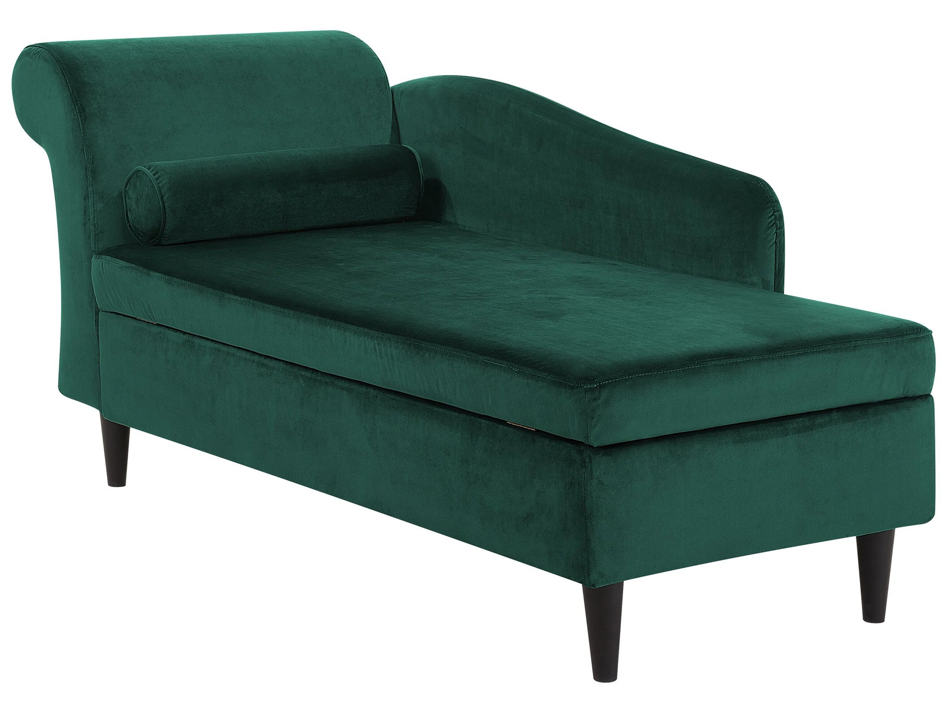  Left-Hand Chaise Lounge LUIRO Velvet Emerald Green With Storage