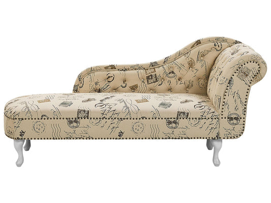  Right-Hand Chaise Lounge NIMES Fabric Beige