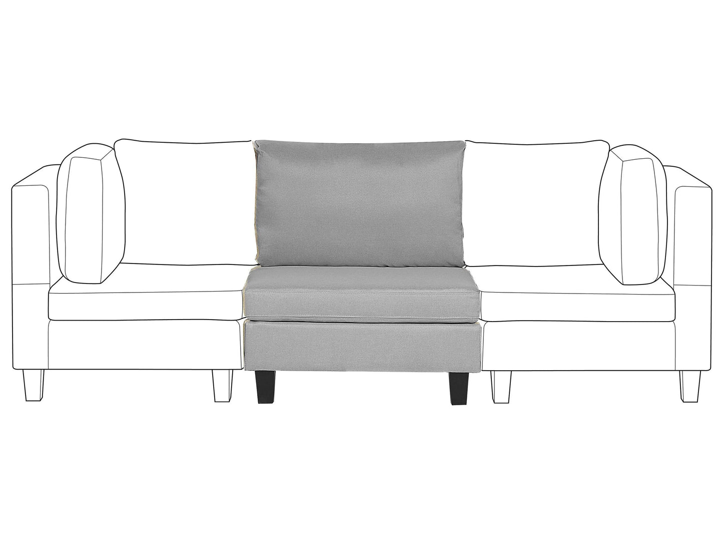  1-Seat Section FEVIK Fabric Light Grey