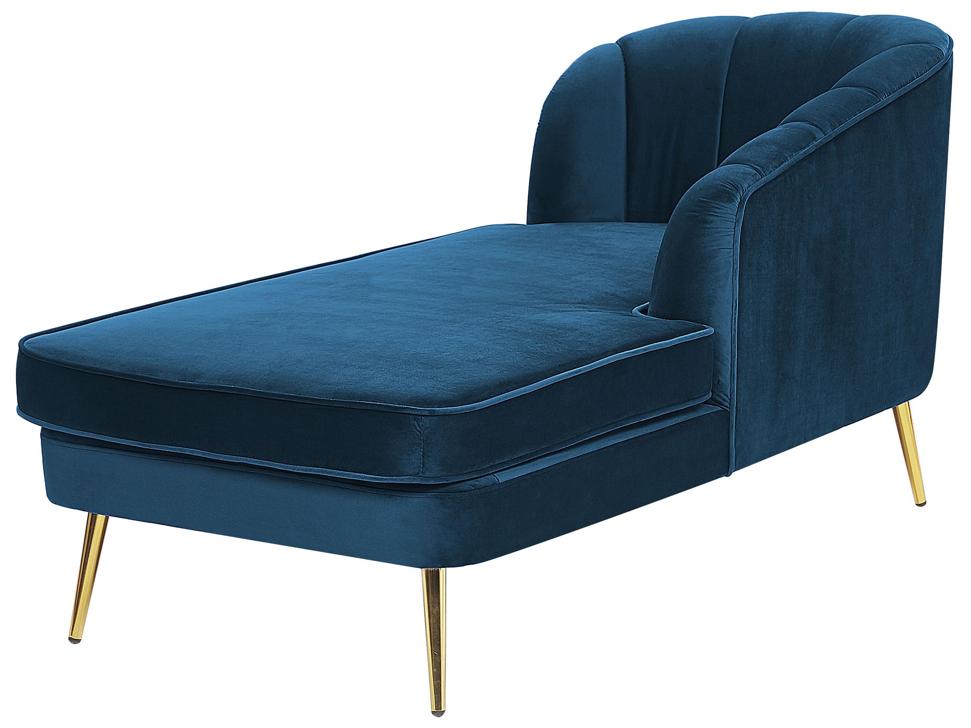  Left-Hand Chaise Lounge ALLIER Velvet Navy Blue
