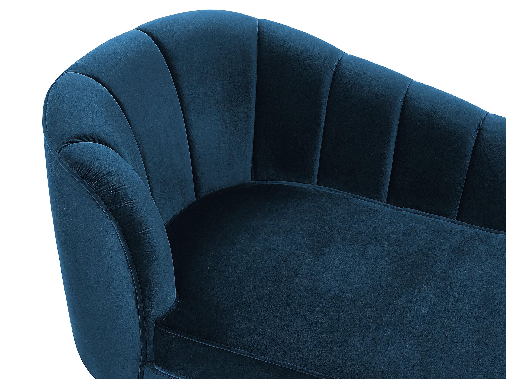  Left-Hand Chaise Lounge ALLIER Velvet Navy Blue