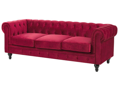  Sofa 3 Seater CHESTERFIELD Velvet Dark Red