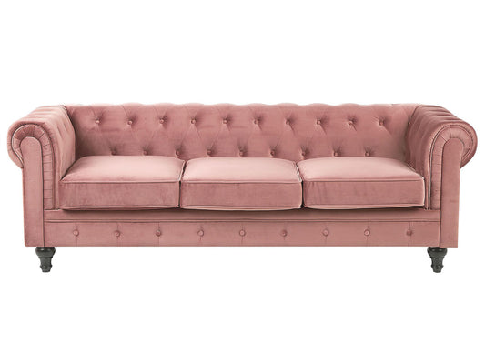  Sofa 3 Seater CHESTERFIELD Velvet Pink