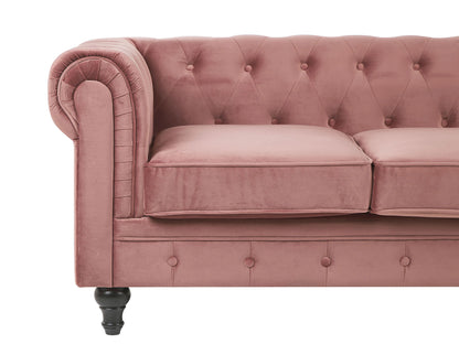  Sofa 3 Seater CHESTERFIELD Velvet Pink