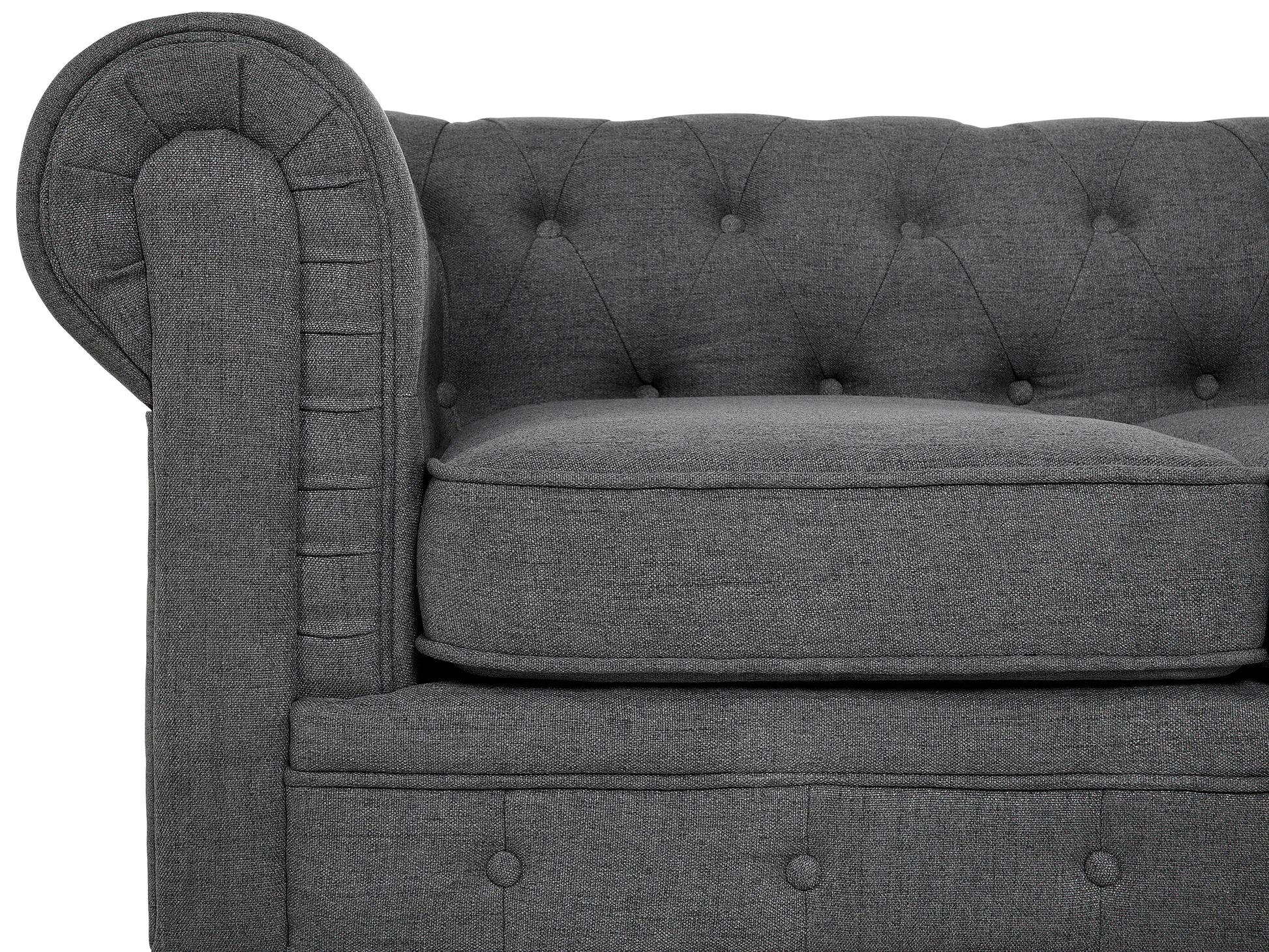  Sofa 3 Seater CHESTERFIELD Fabric Grey