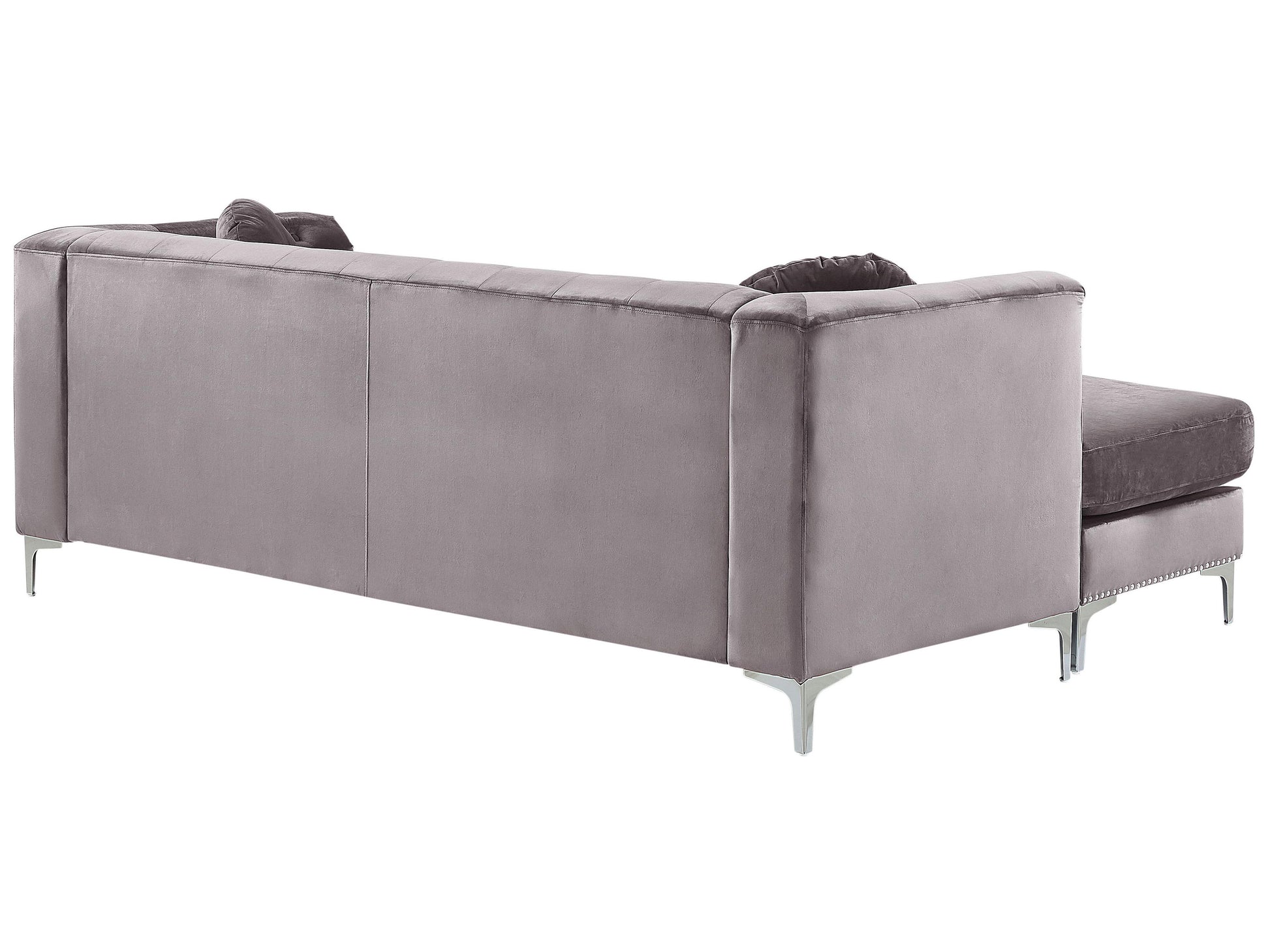  Corner Sofa 3 Seater FLEN Velvet Grey Right Hand