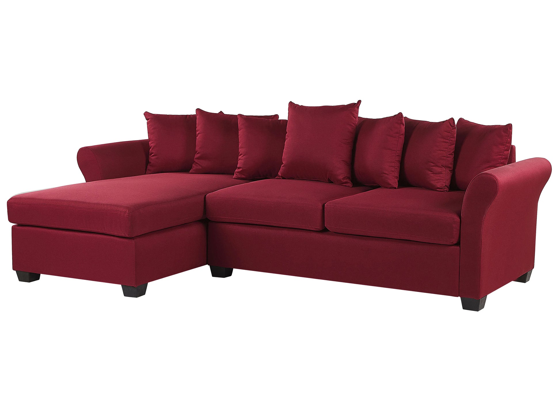  Corner Sofa 3 Seater VIKNA Fabric Dark Red Right Hand